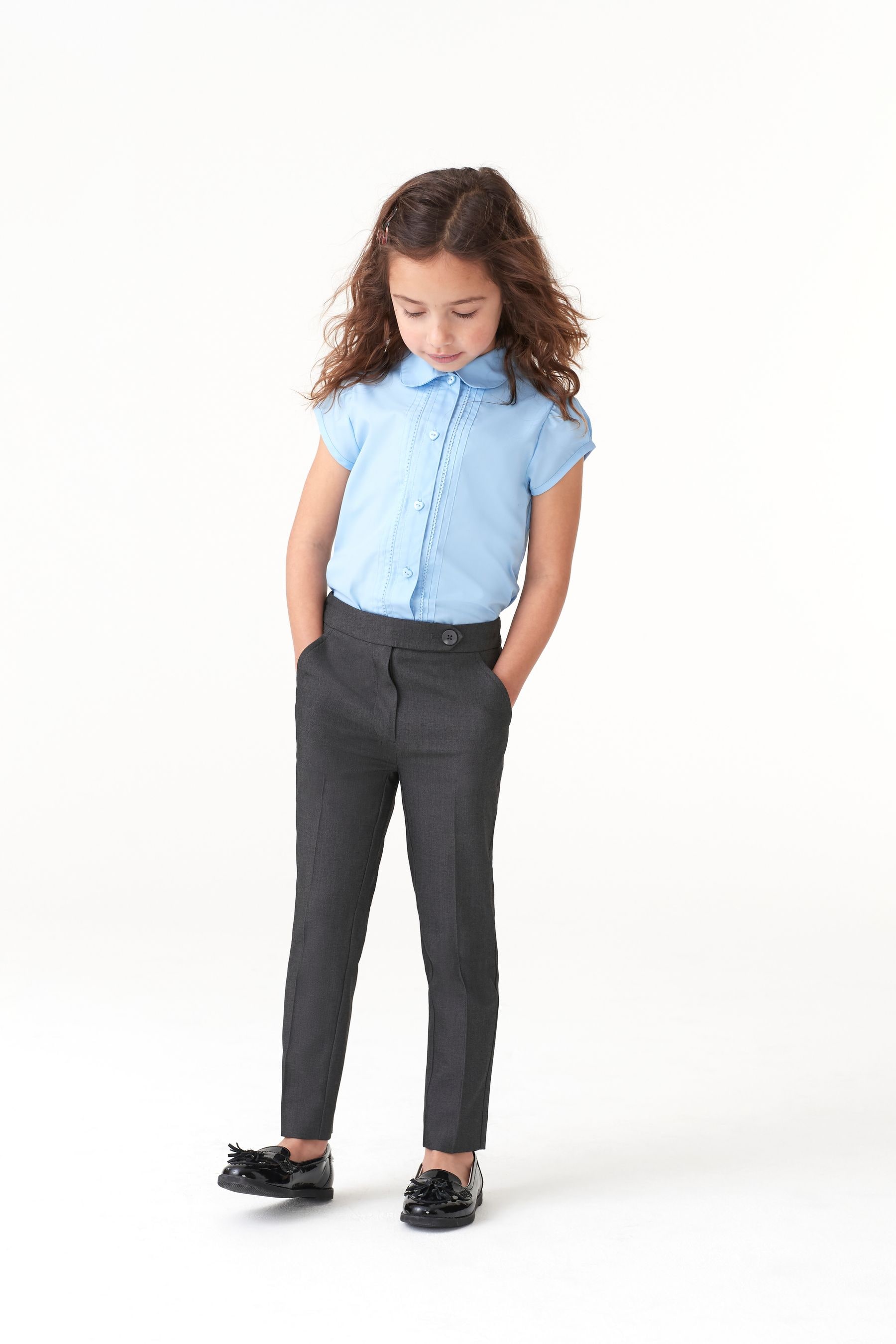 Buy Grey Plain Front School Trousers 3 18yrs from the Next UK online shop