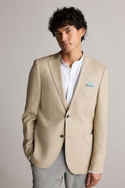 Neutral Linen Blend Blazer - Image 1 of 5