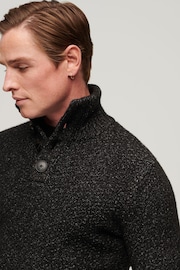 Superdry Black Chunky Button High Neck Jumper - Image 3 of 6