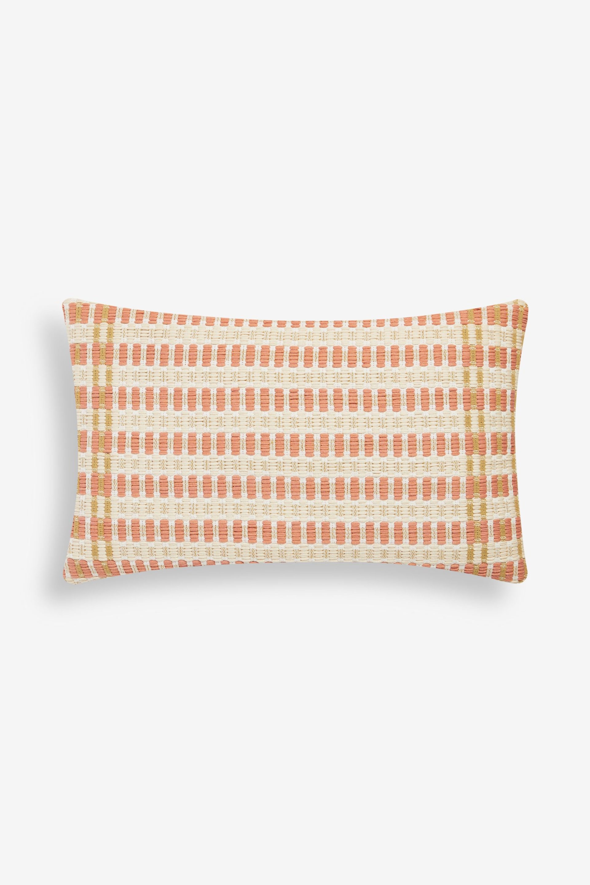 Peach Pink 40 x 59cm Eva Textured Cushion - Image 4 of 6