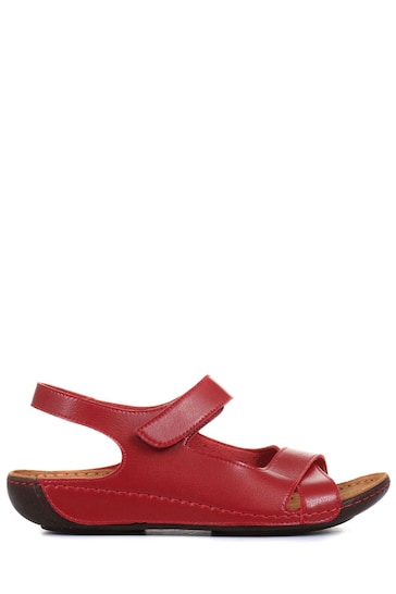 Pavers Red Ladies Touch Fasten Sandals