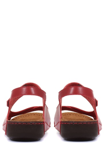 Pavers Red Ladies Touch Fasten Sandals
