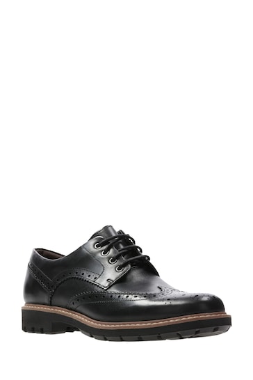 Clarks Black Batcombe Wing Shoes