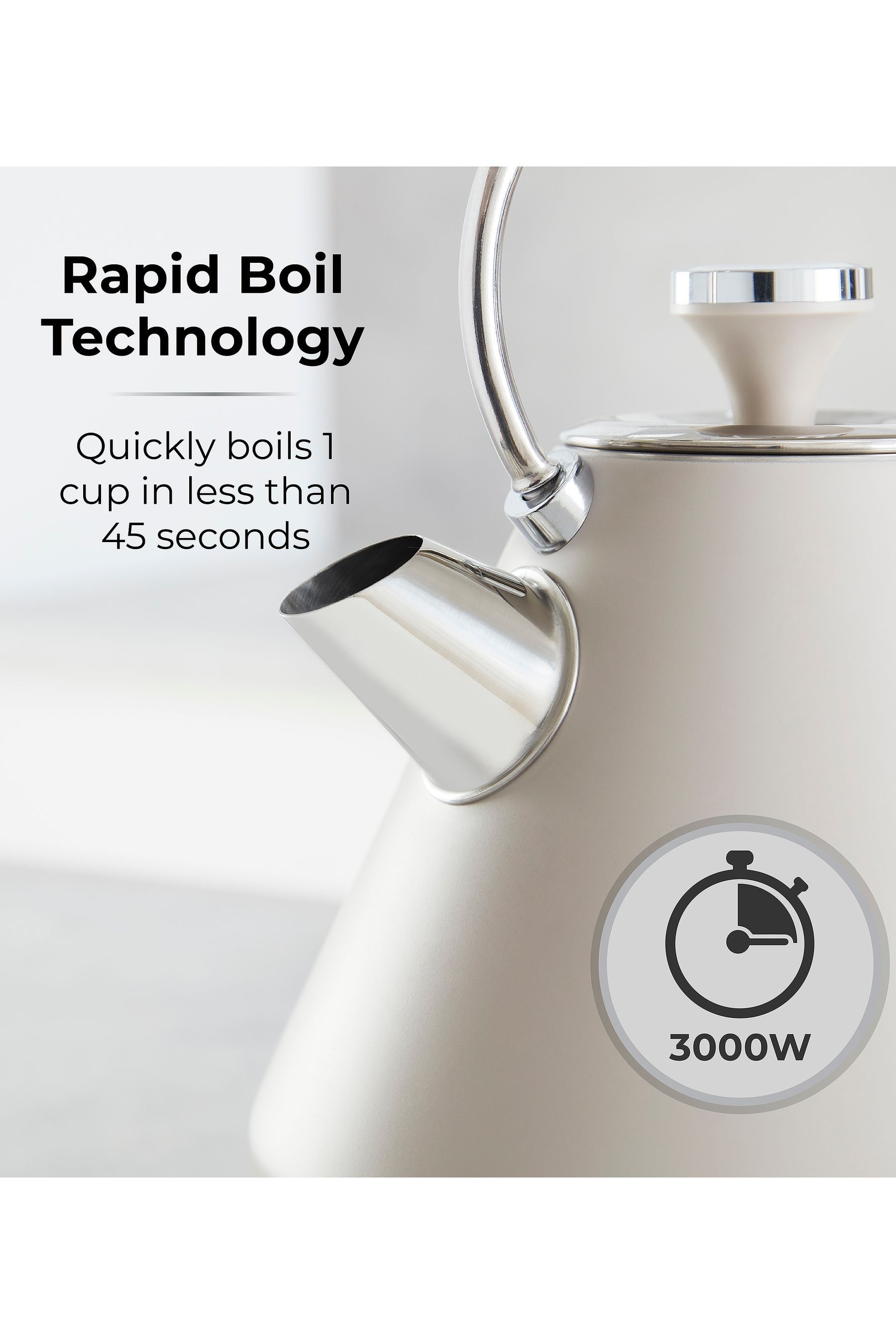 Cream and chrome kettle discount