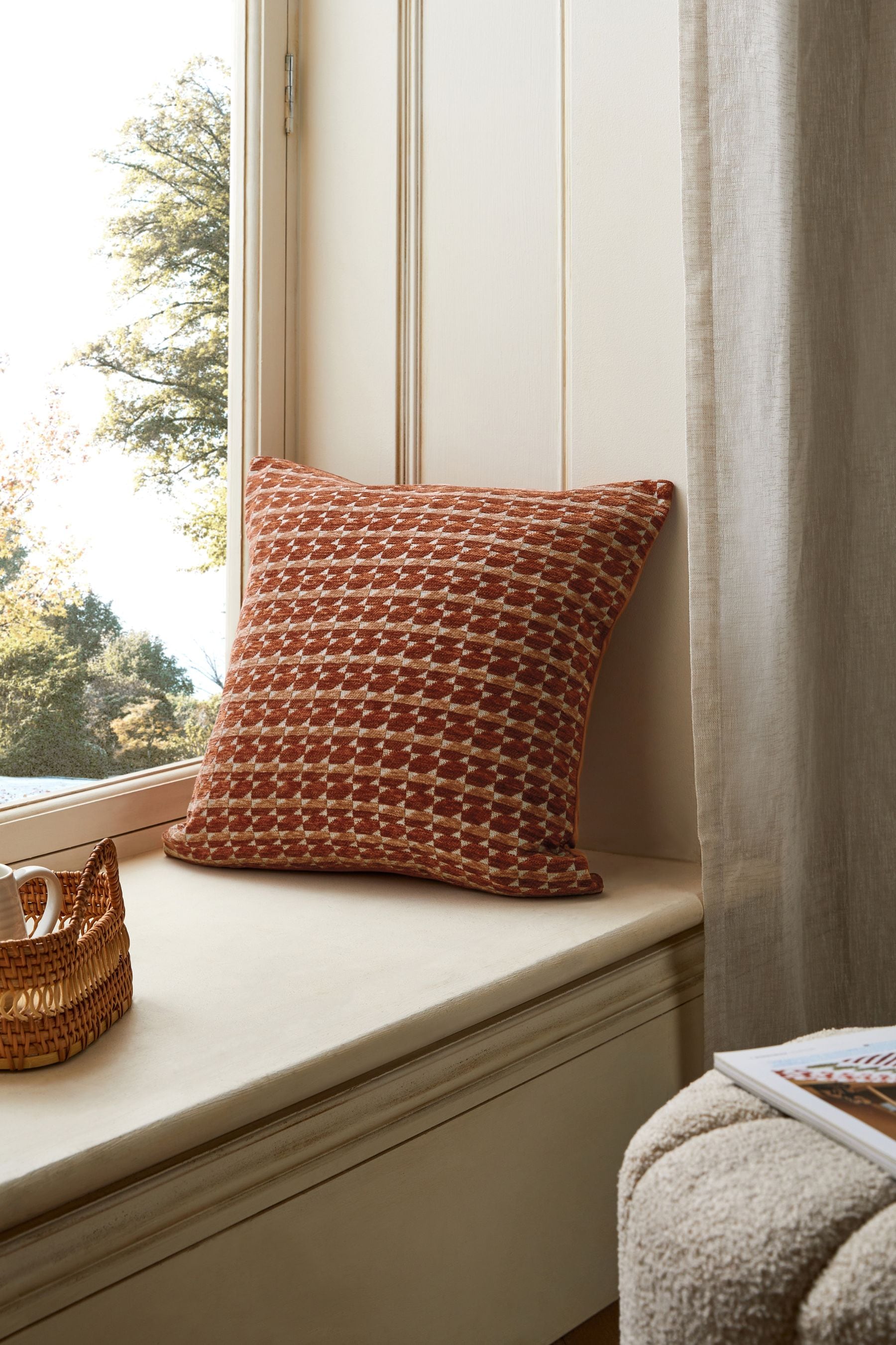 Buy Orange Harvey Geometric 43 x 43cm Cushion from the Next UK online shop