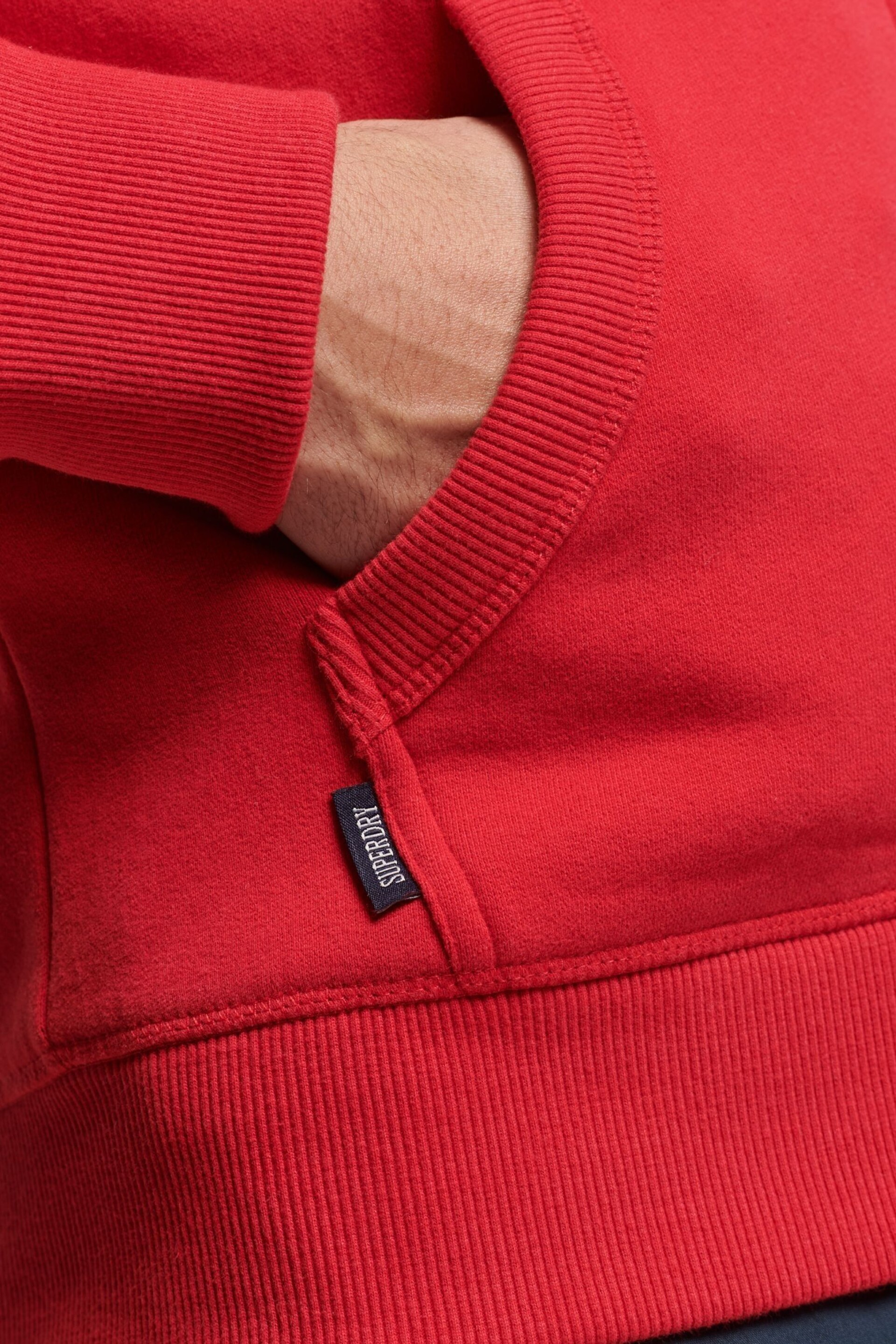 Superdry Dark Red Essential Logo Zip Hoodie - Image 7 of 10