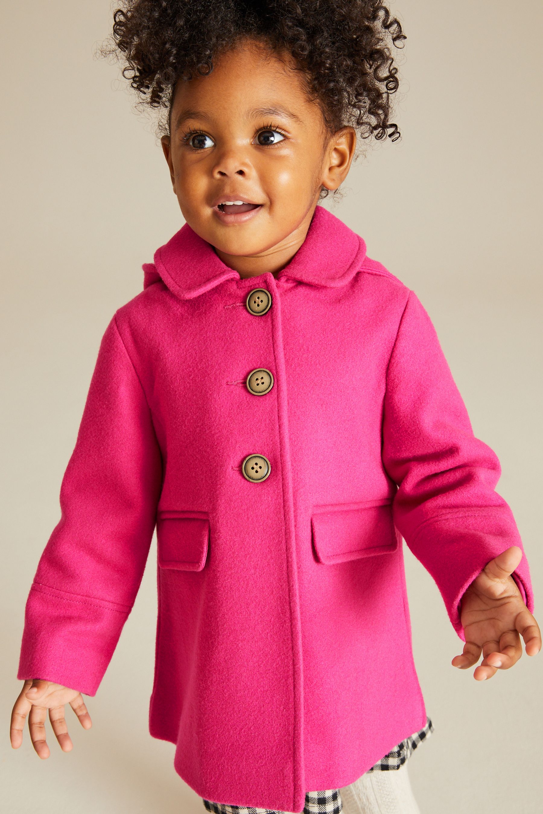 Buy Bright Pink Wool Mix Coat 3mths 7yrs from Next Austria