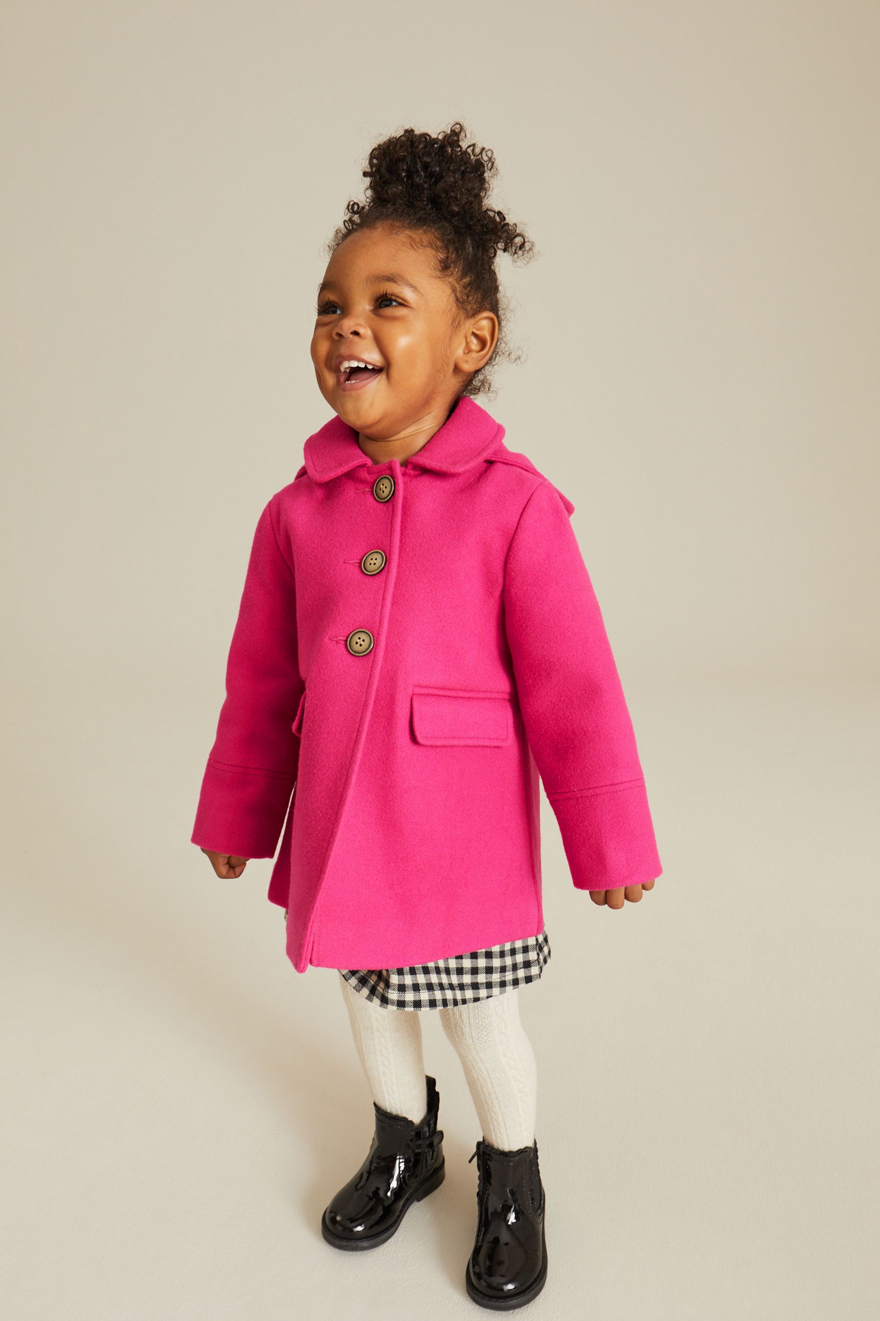 Bright pink wool coat new arrivals