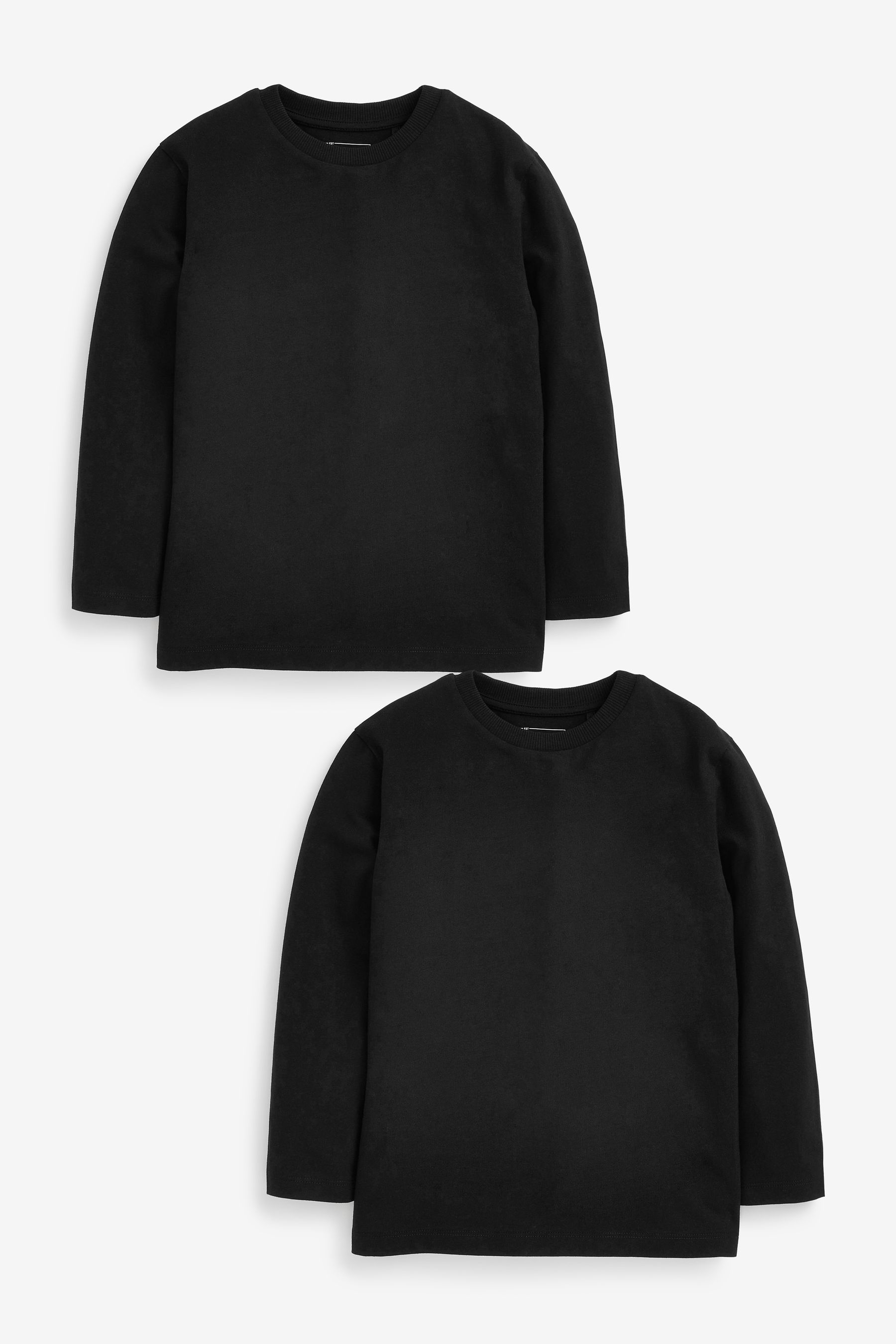 Buy Black 2 Pack Long Sleeve 100 Cotton T Shirts 3 16yrs from the Next UK online shop