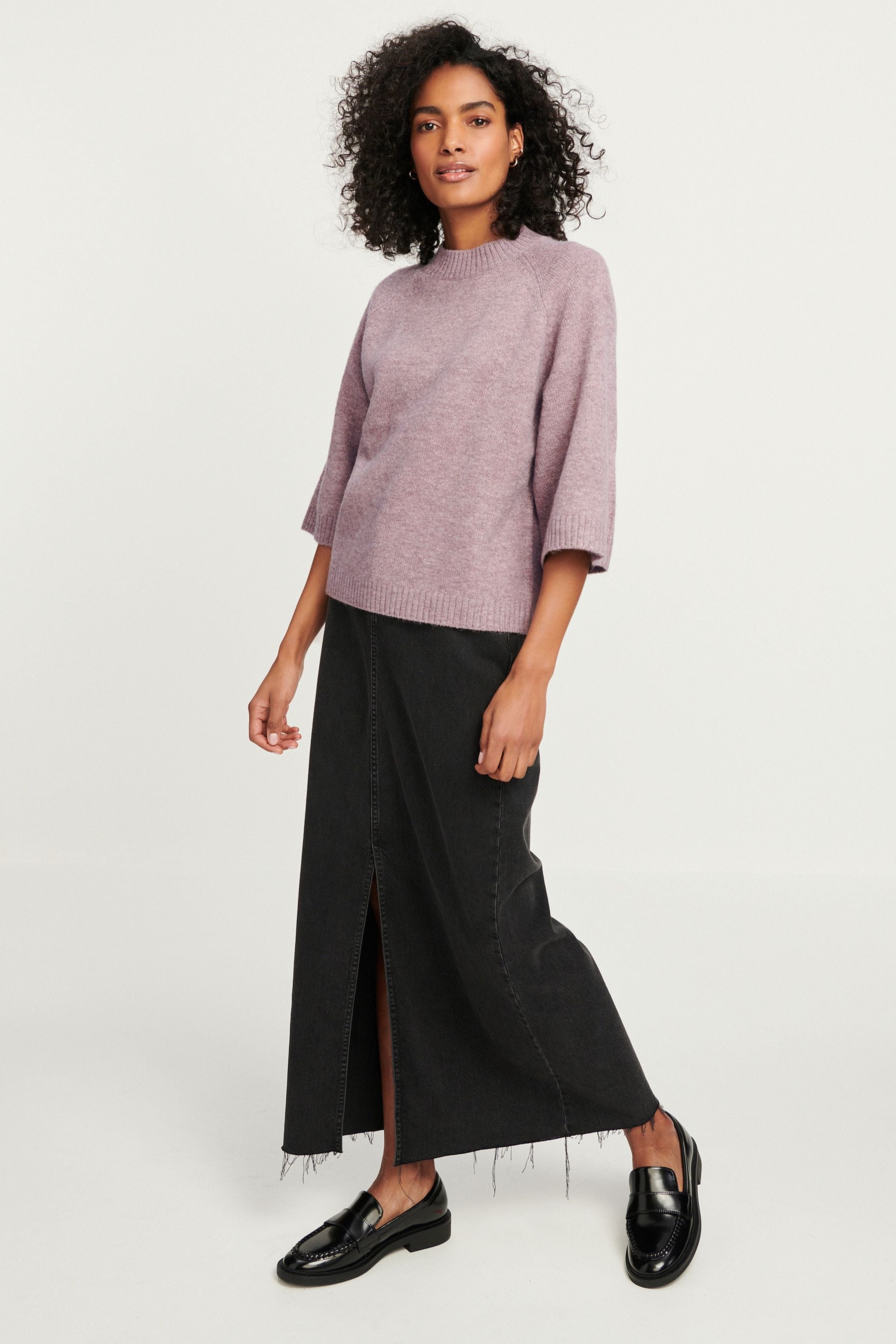 Purple short sleeve sweater deals