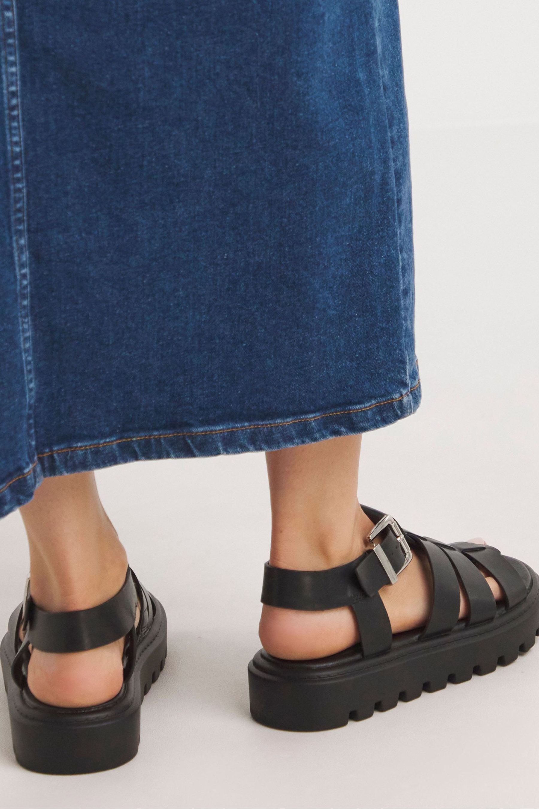 Buy Simply Be Black Regular Wide Fit Fisherman Upper on Chunky Outsole Sandals from Next Luxembourg