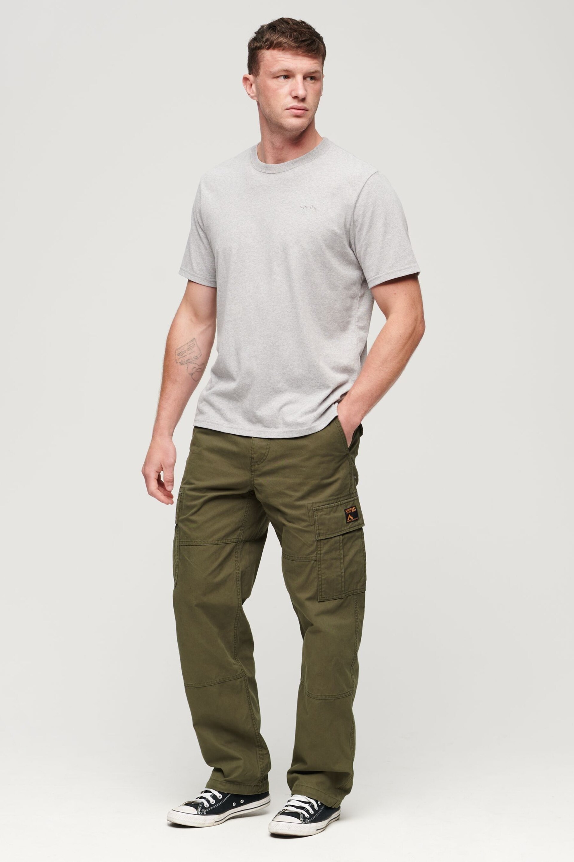 Superdry Green Baggy Cargo Trousers - Image 3 of 7