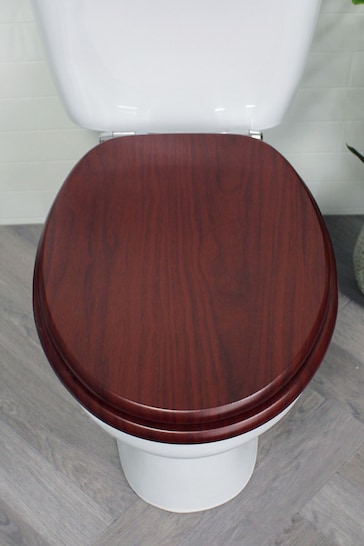 Showerdrape Brown Norfolk Soft Close Wooden Toilet Seat