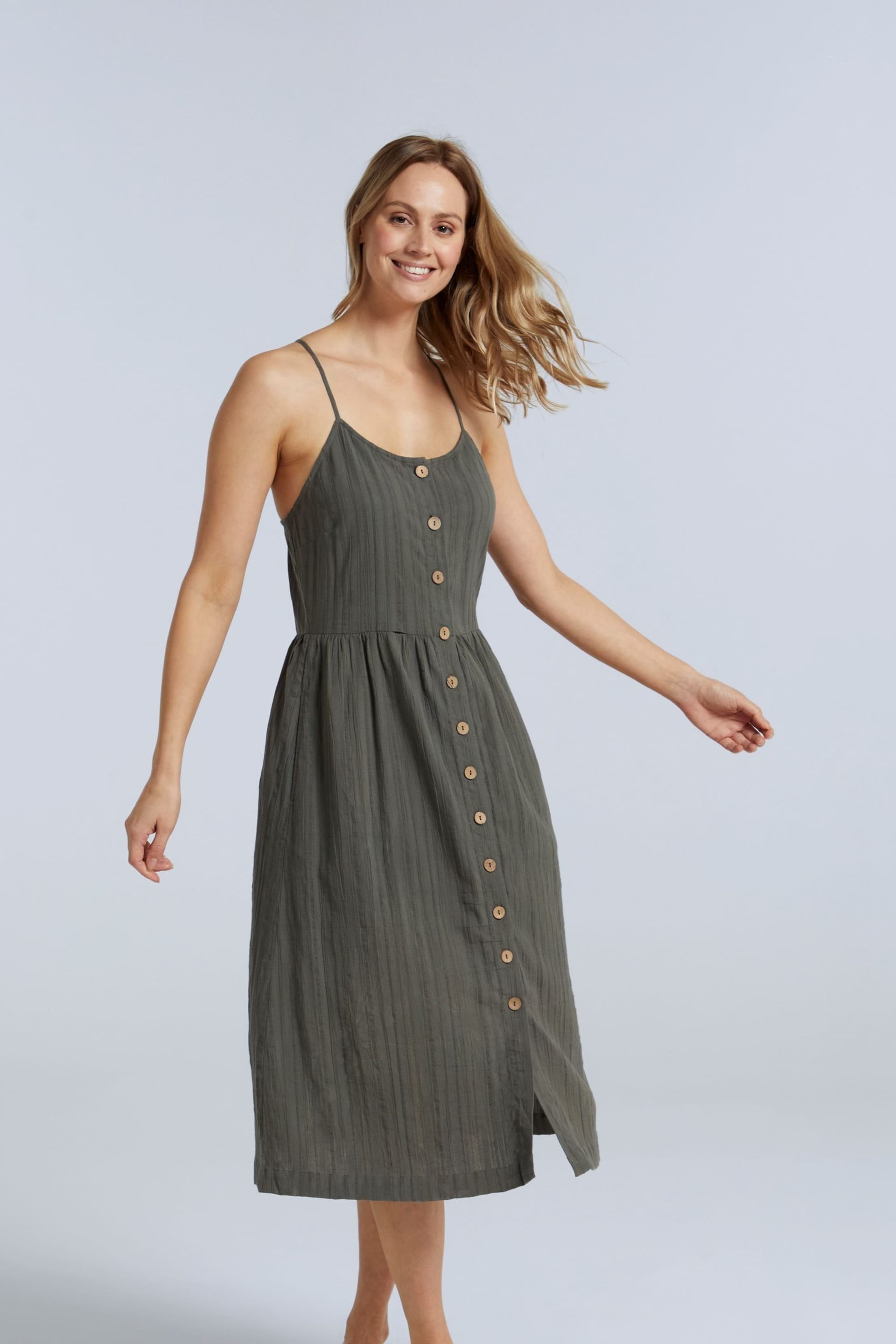 Animal Womens Khaki Green Amelia Organic Dress - Image 3 of 4