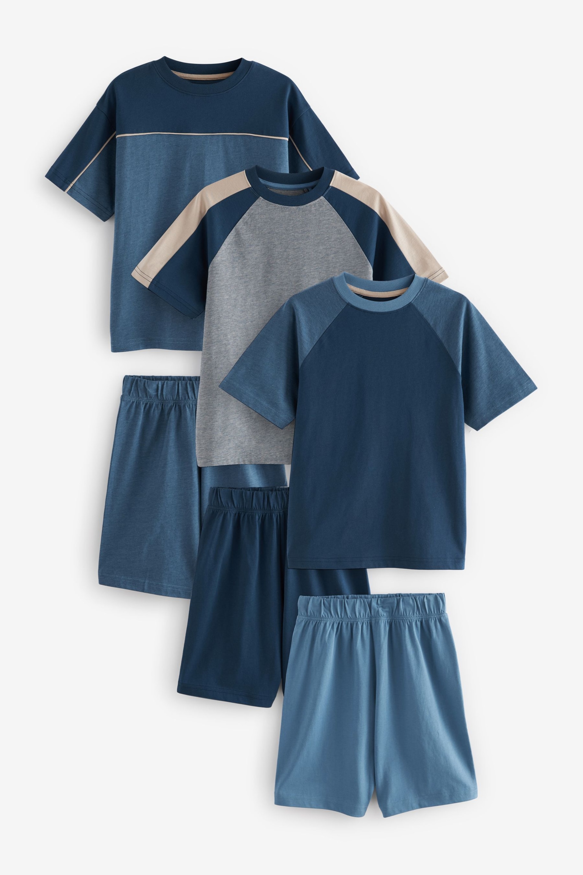 Blue Short Pyjamas 3 Pack (1.5-16yrs) - Image 5 of 9