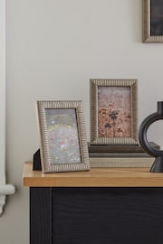 Set of 2 Silver Textured Photo Frames - Image 1 of 4