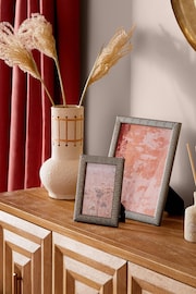 Set of 2 Silver Textured Photo Frames - Image 2 of 4