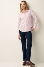 GANT Pink Fitted Stretch Oxford Shirt - Image 4 of 6