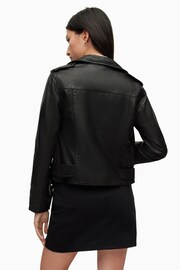 AllSaints Black Balfern Biker Jacket - Image 3 of 8