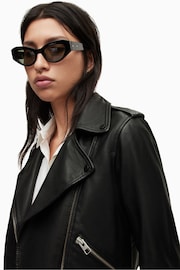 AllSaints Black Balfern Biker Jacket - Image 7 of 8