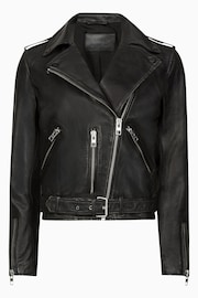 AllSaints Black Balfern Biker Jacket - Image 8 of 8