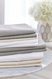 Bedeck Of Belfast Chalk White 1000 Thread Count Egyptian Cotton Sateen Large Oxford Pillowcase - Image 3 of 3