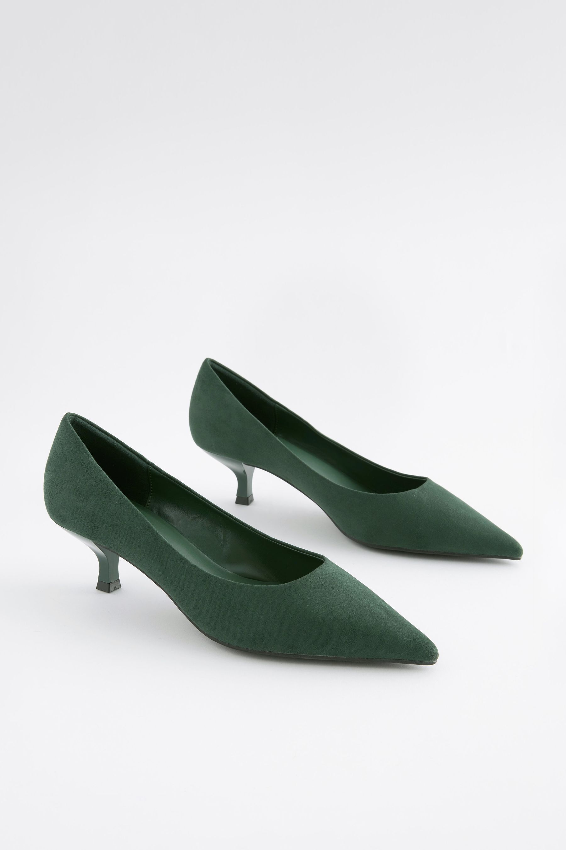 Buy Green Regular Wide Fit Forever Comfort Kitten Heel Court Shoes from Next Luxembourg