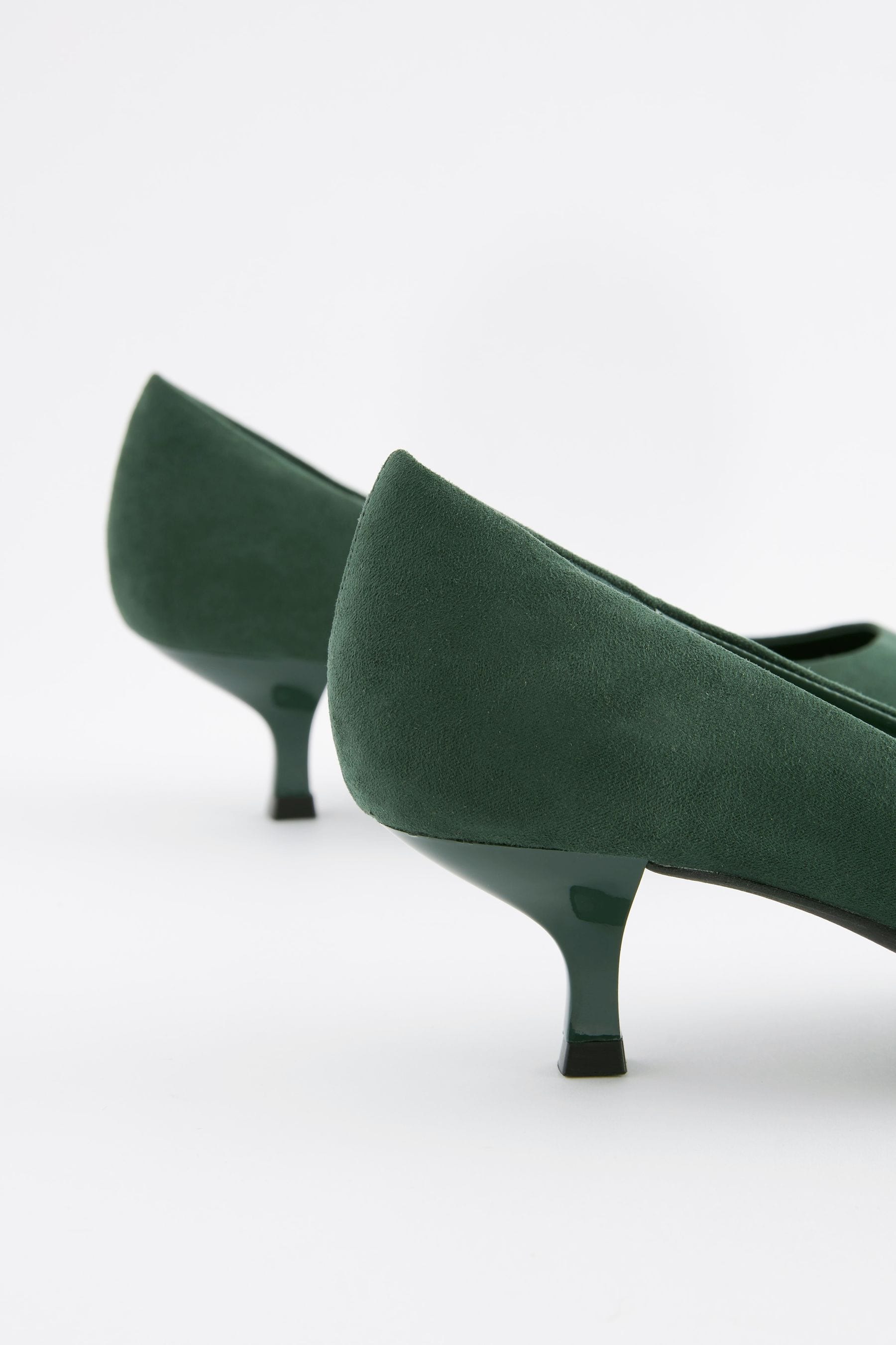 Buy Green Regular Wide Fit Forever Comfort Kitten Heel Court Shoes from Next Luxembourg