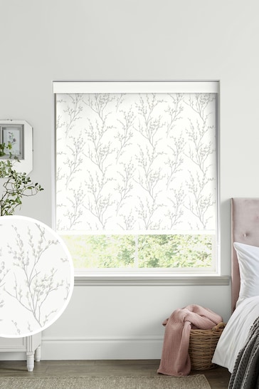 Laura Ashley Grey Pussy Willow Made To Measure Roller Blind