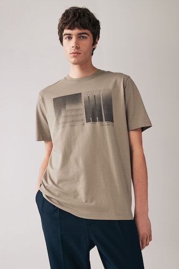 Black/White/Mushroom Shapes Print T-Shirts 3 Pack