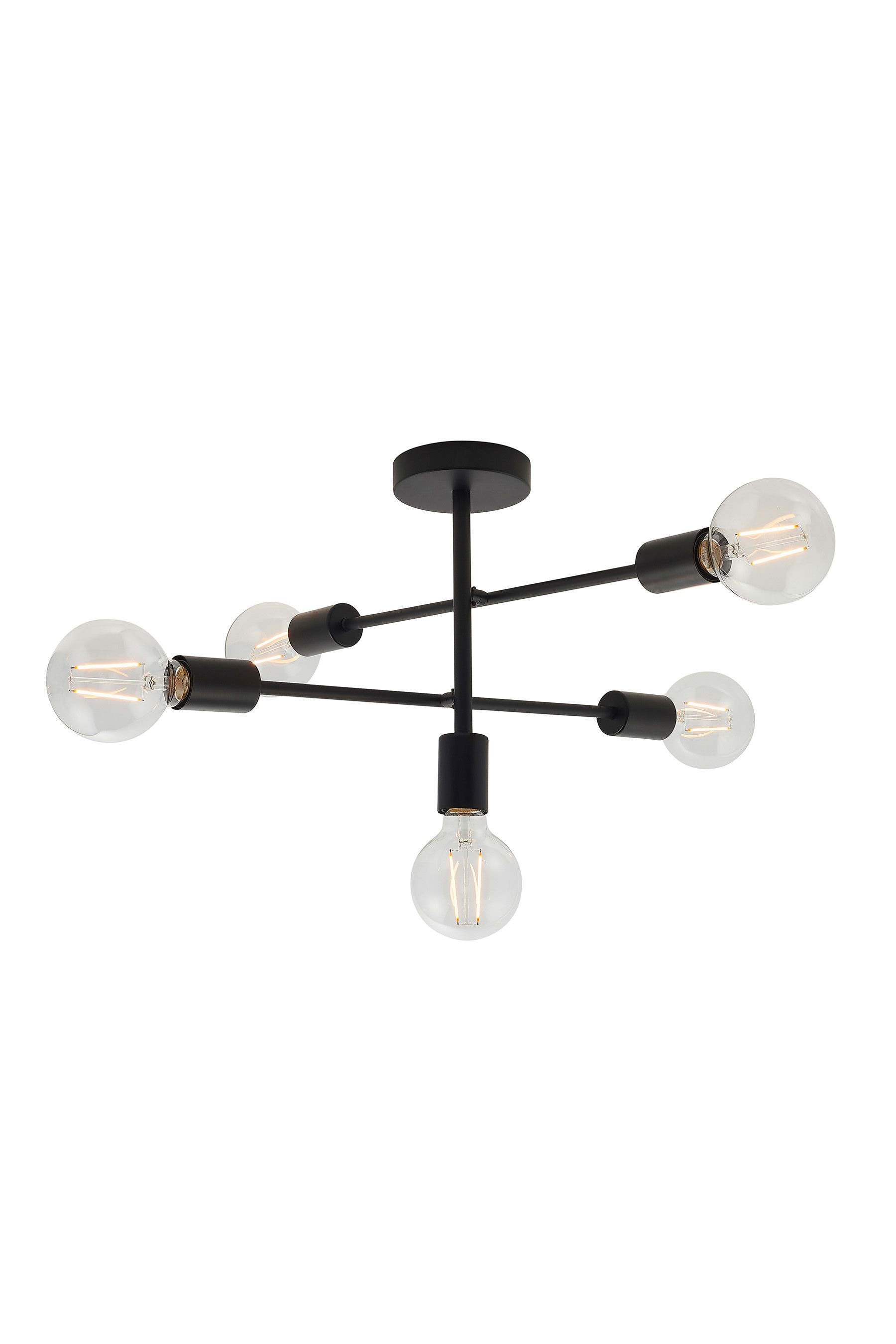 Gallery Home Black Industrial 5 Bulb Ceiling Light