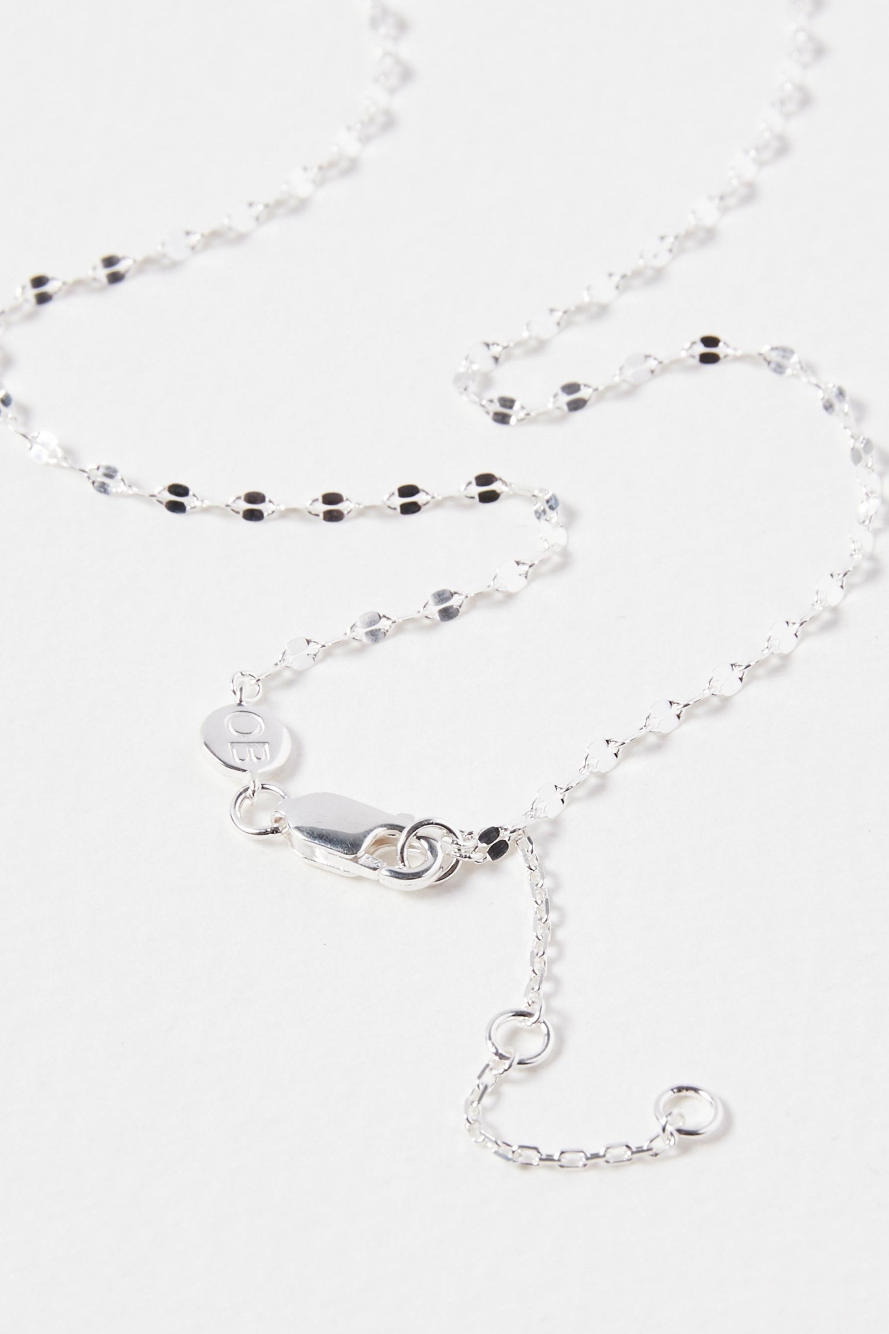 Buy Oliver Bonas Silver Plated Renata Beaded Chain Necklace from the Next UK online shop