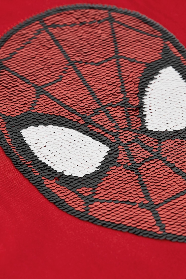 Spider-Man Red 100% Cotton Flippy Sequin License T-Shirt (3-14yrs) - Image 4 of 4