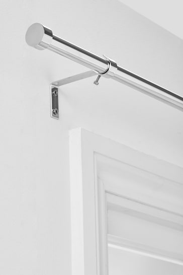 Chrome Stud Finial Extendable 19mm Curtain Pole Kit
