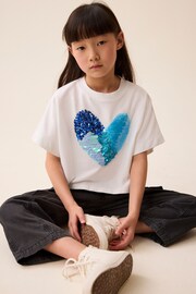 Blue Heart Sequin T-Shirt (3-16yrs) - Image 2 of 8