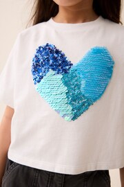 Blue Heart Sequin T-Shirt (3-16yrs) - Image 4 of 8