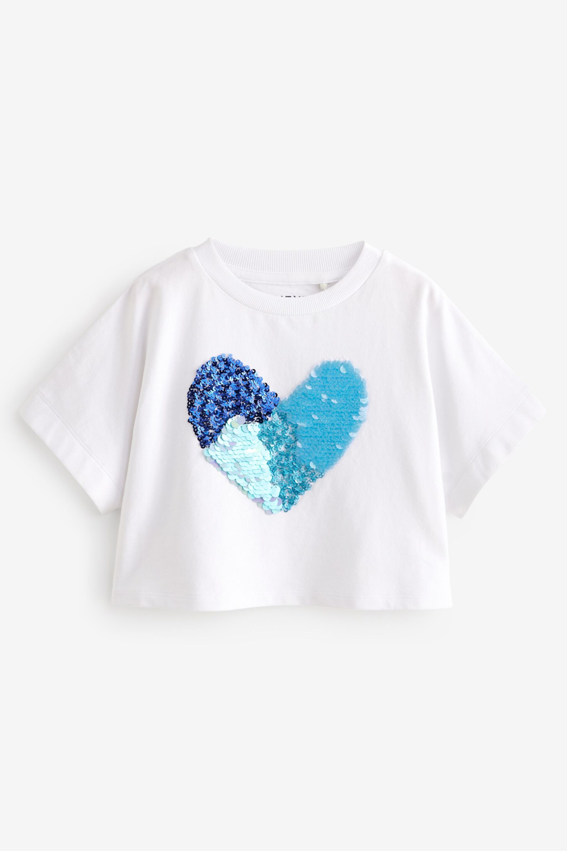 Blue Heart Sequin T-Shirt (3-16yrs) - Image 5 of 8