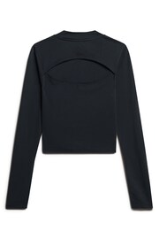 Superdry Black Jersey Open Back Top - Image 4 of 4