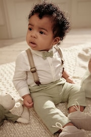Sage Green Baby Shirt, Trousers and Braces 3 Piece Set (0mths-2yrs) - Image 1 of 13