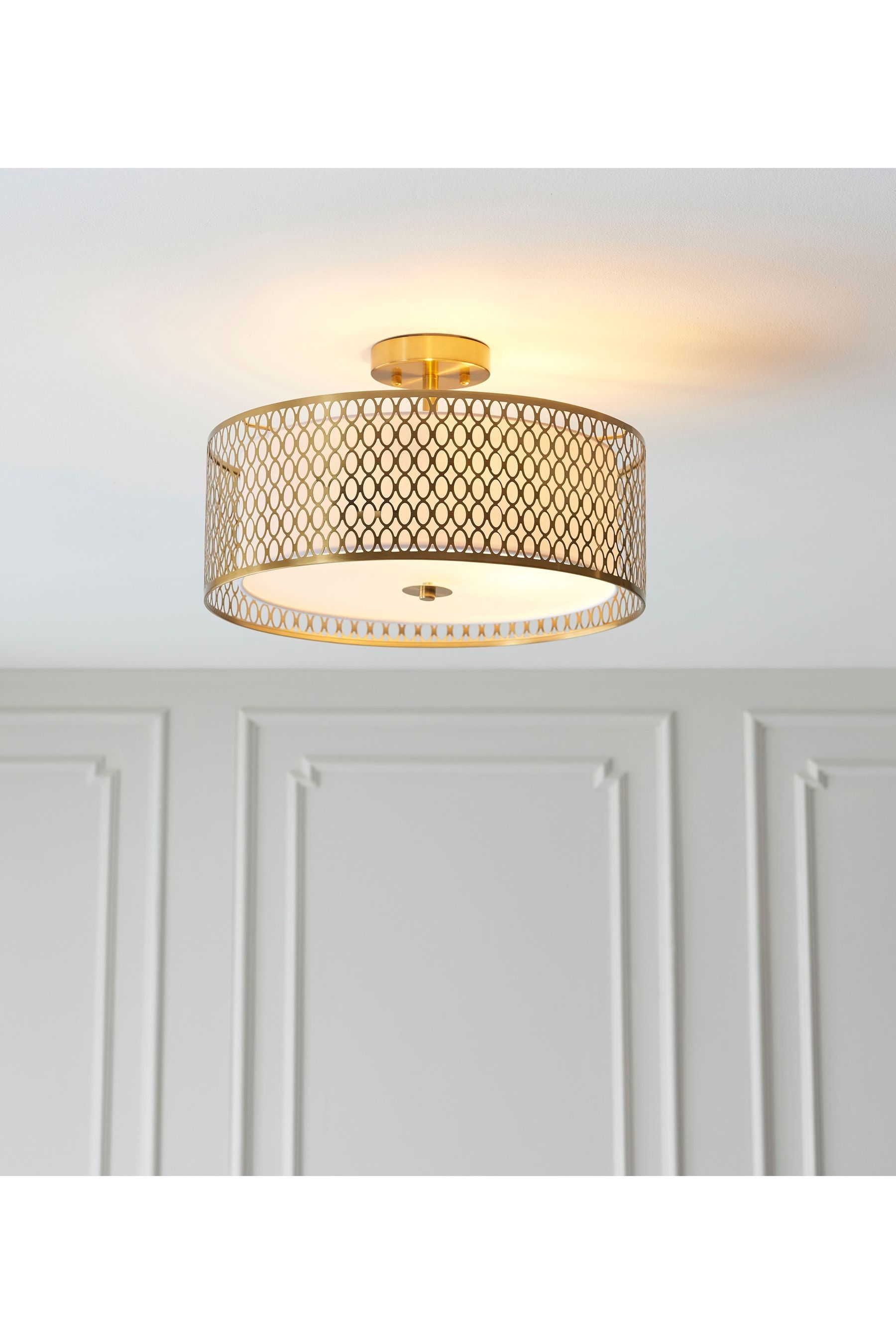 Buy Gallery Home Gold Keela Flush Ceiling Light from the Next UK online