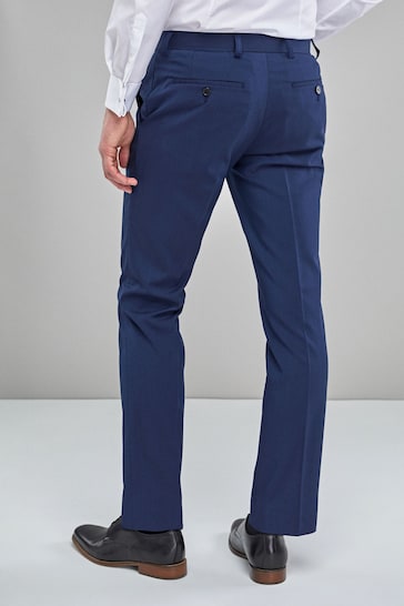 Blue Slim Stretch Smart Trousers