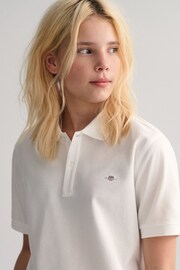 GANT White Shield Logo Polo Shirt - Image 3 of 3