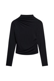 Superdry Black Long Sleeve Ruched Jersey Top - Image 4 of 5