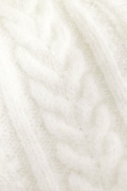 Ecru White Cable Detail Flower Cardigan - Image 6 of 6
