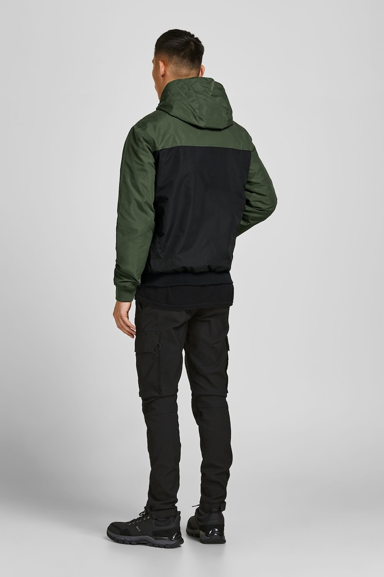 JACK & JONES Black Hooded Bomber Jacket - Image 2 of 7