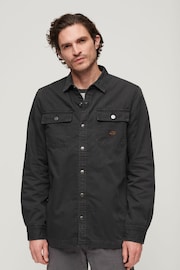 Superdry Black Canvas Workwear Overshirt - Image 1 of 3