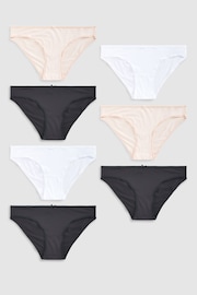 Black/White/Nude Bikini Microfibre Knickers 7 Pack - Image 1 of 10