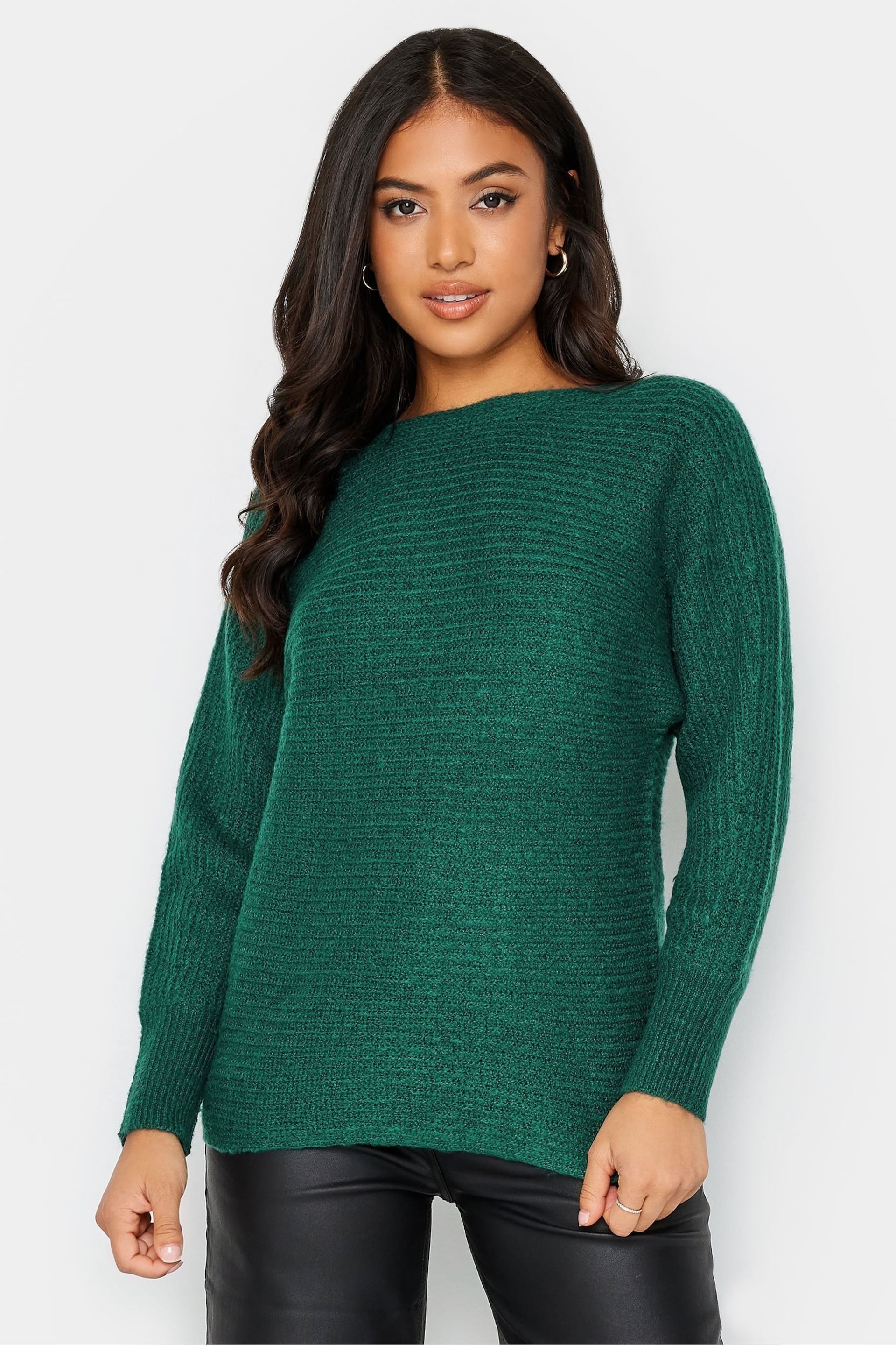 PixieGirl Petite Green Slash Neck Jumper - Image 1 of 4