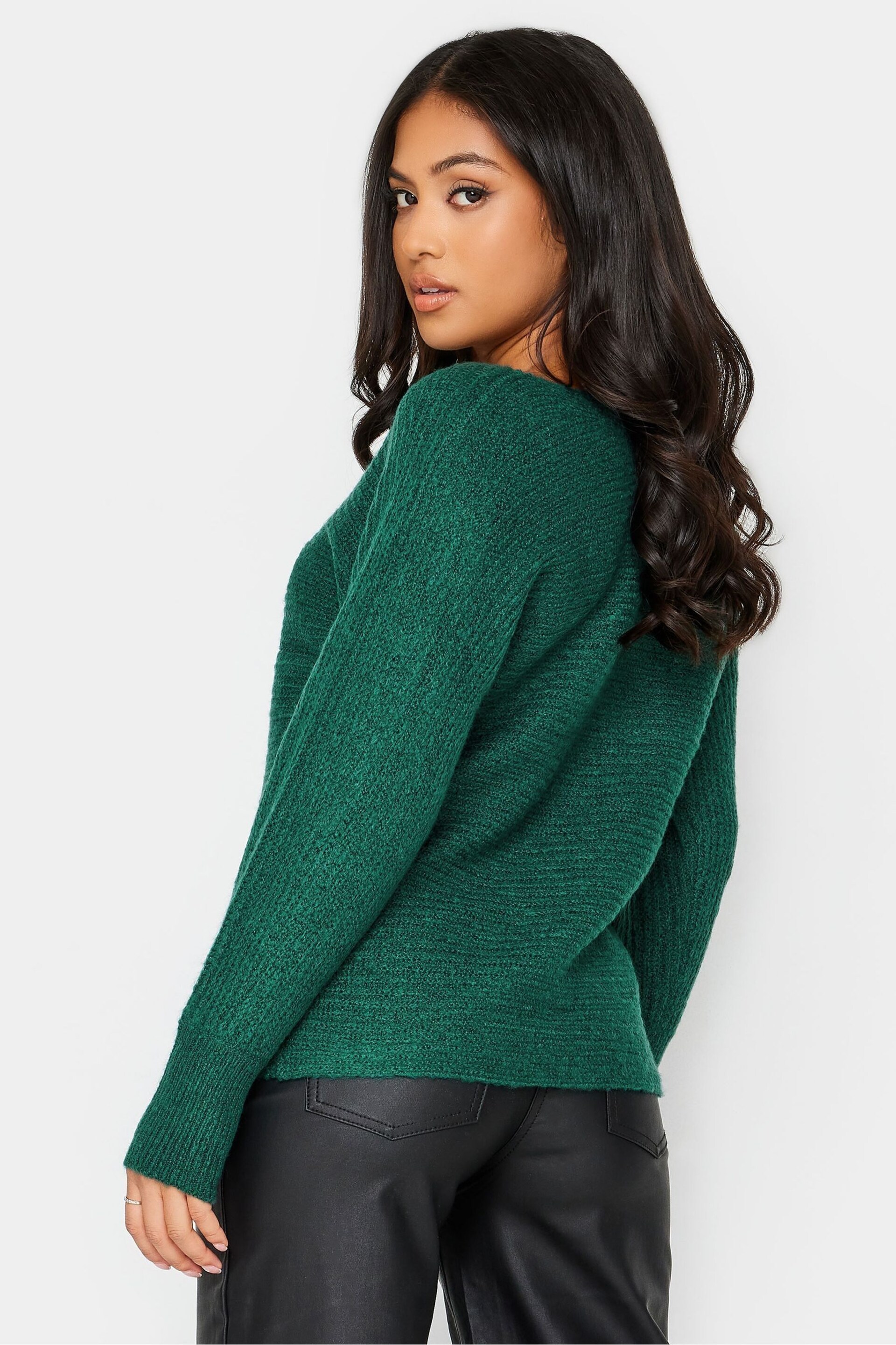 PixieGirl Petite Green Slash Neck Jumper - Image 2 of 4