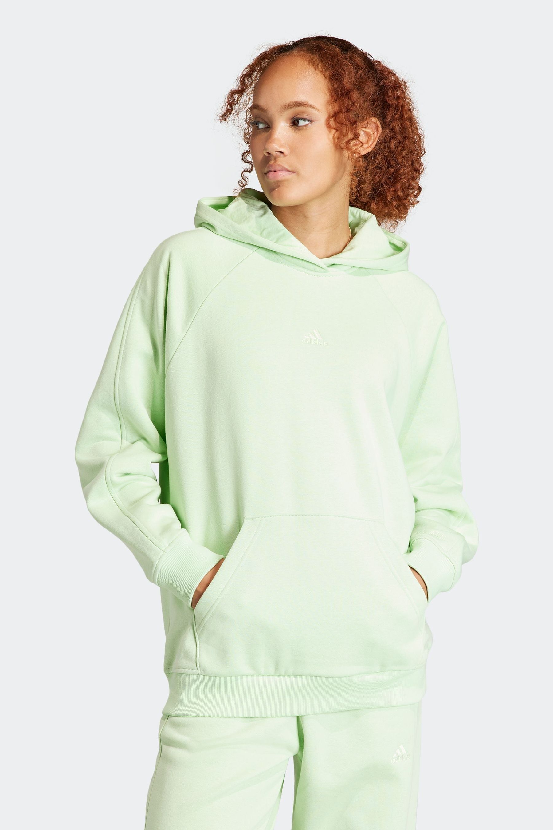 Adidas green and white hoodie deals